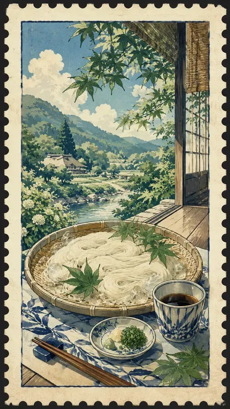 Japanese Countryside Summer Art Stamps