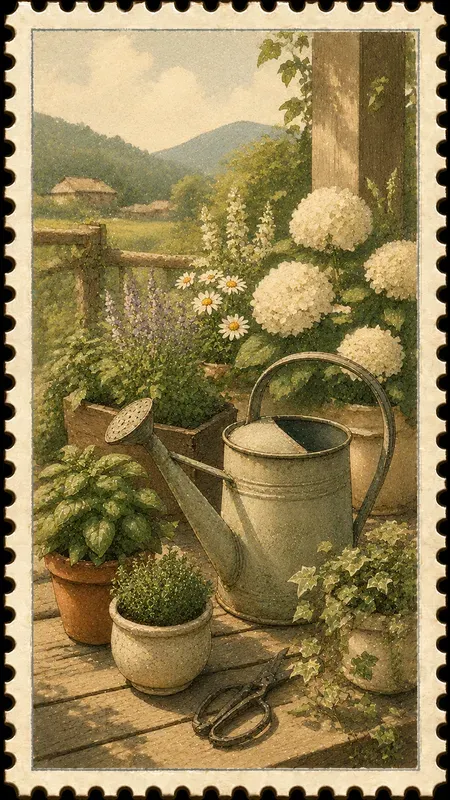 Japanese Countryside Summer Art Stamps