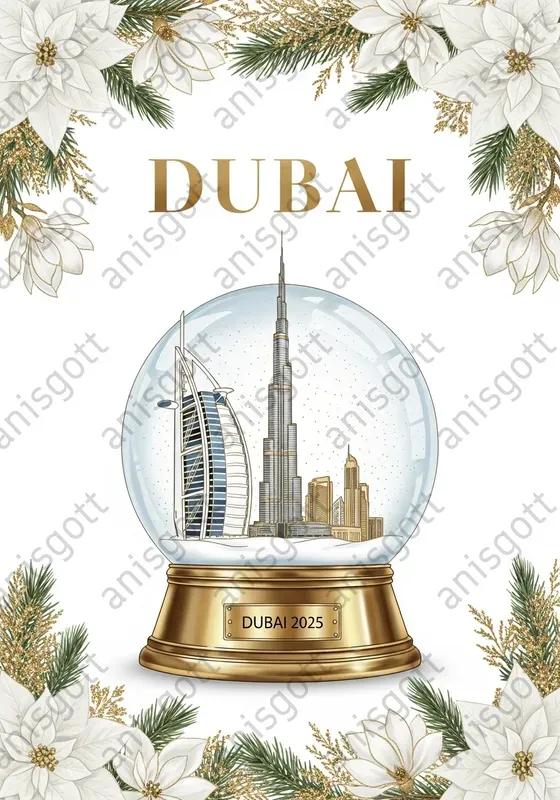 Golden Christmas Globe Travel Posters