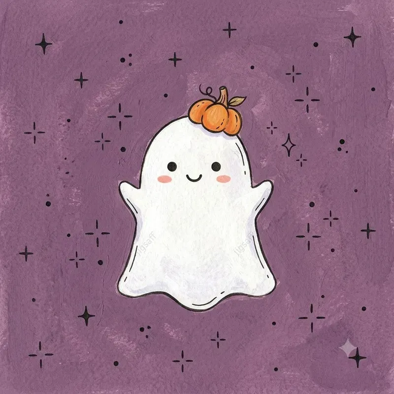 Cute Gouache Halloween Characters