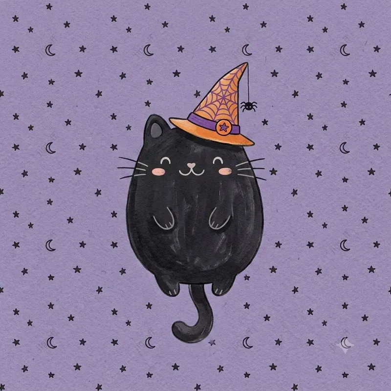 Cute Gouache Halloween Characters