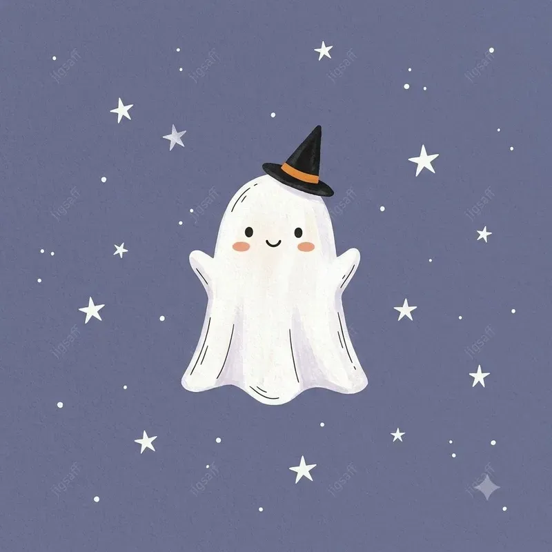 Cute Gouache Halloween Characters