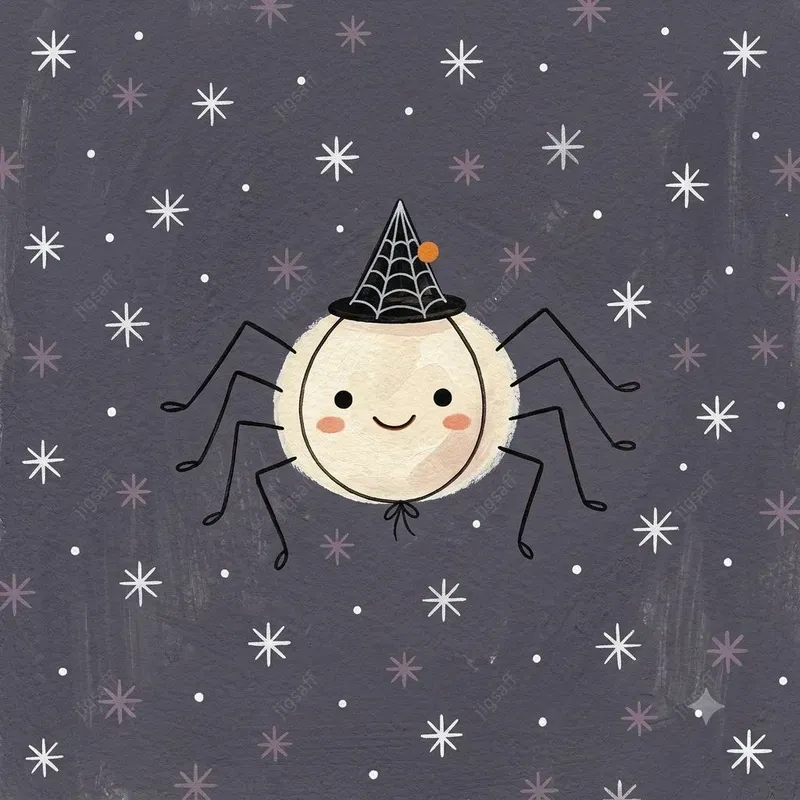 Cute Gouache Halloween Characters