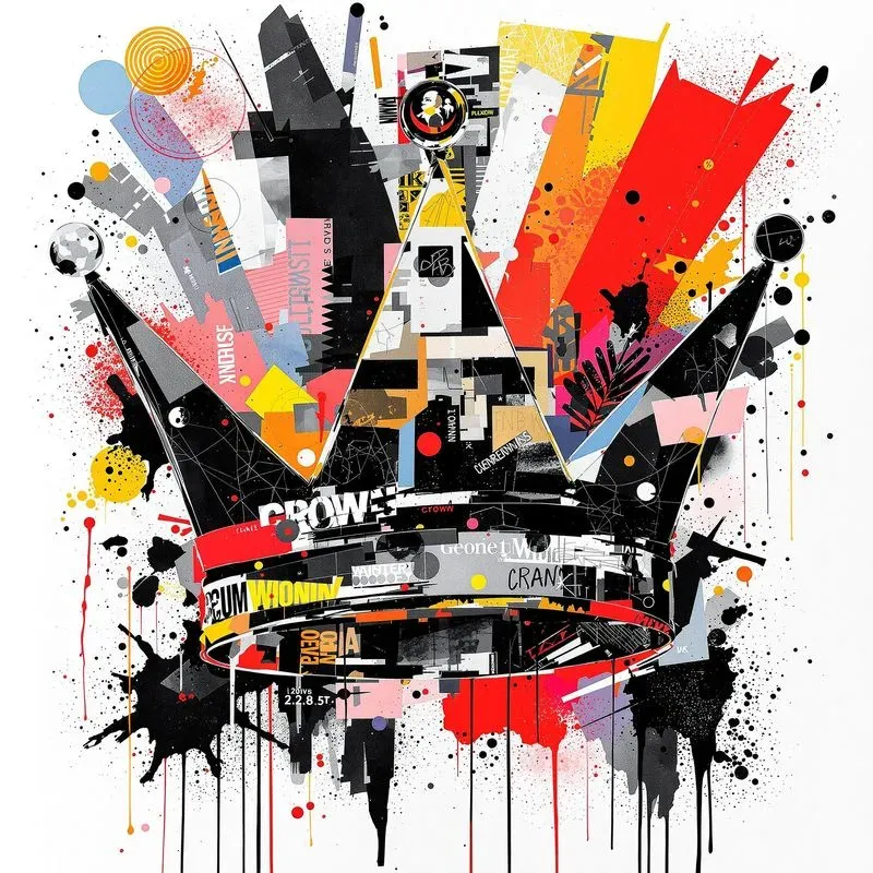 Abstract Poster Art Mixed Media Collages