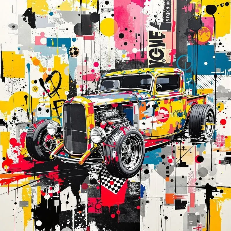 Abstract Poster Art Mixed Media Collages