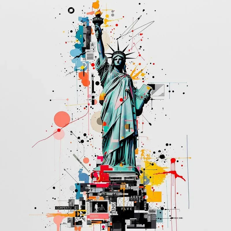 Abstract Poster Art Mixed Media Collages