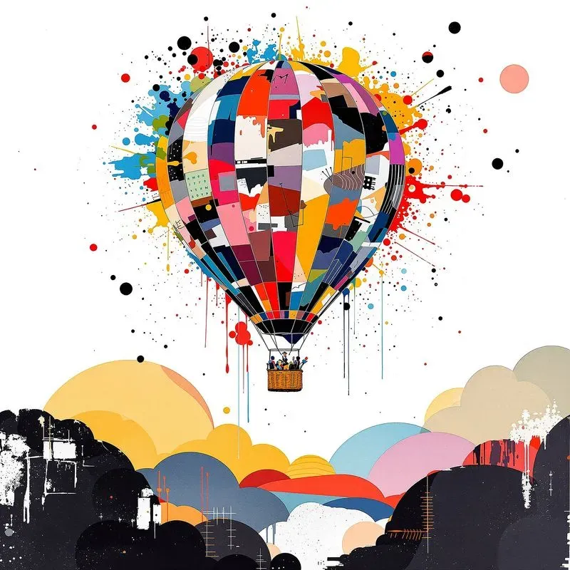 Abstract Poster Art Mixed Media Collages