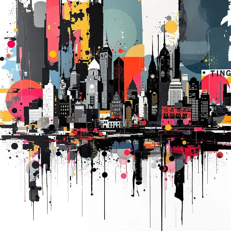 Abstract Poster Art Mixed Media Collages