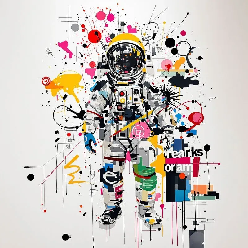 Abstract Poster Art Mixed Media Collages