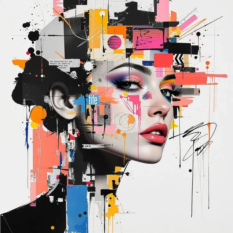 Abstract Poster Art Mixed Media Collages