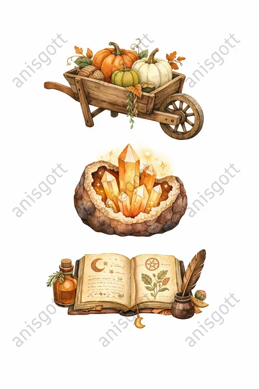 Cozy Witch Cottage Clipart Designs
