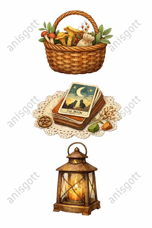 Cozy Witch Cottage Clipart Designs