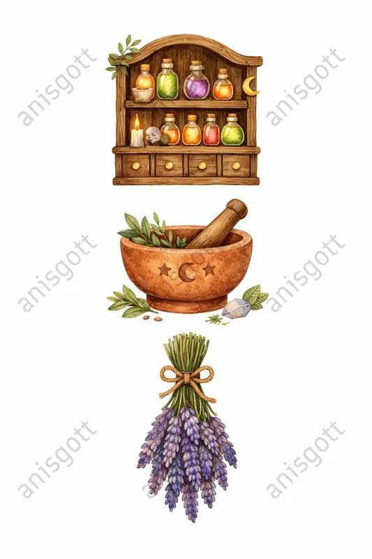 Cozy Witch Cottage Clipart Designs