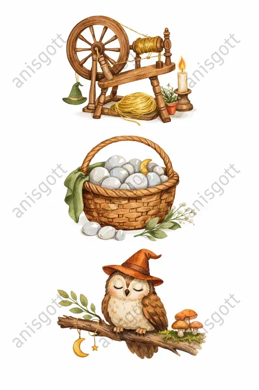 Cozy Witch Cottage Clipart Designs