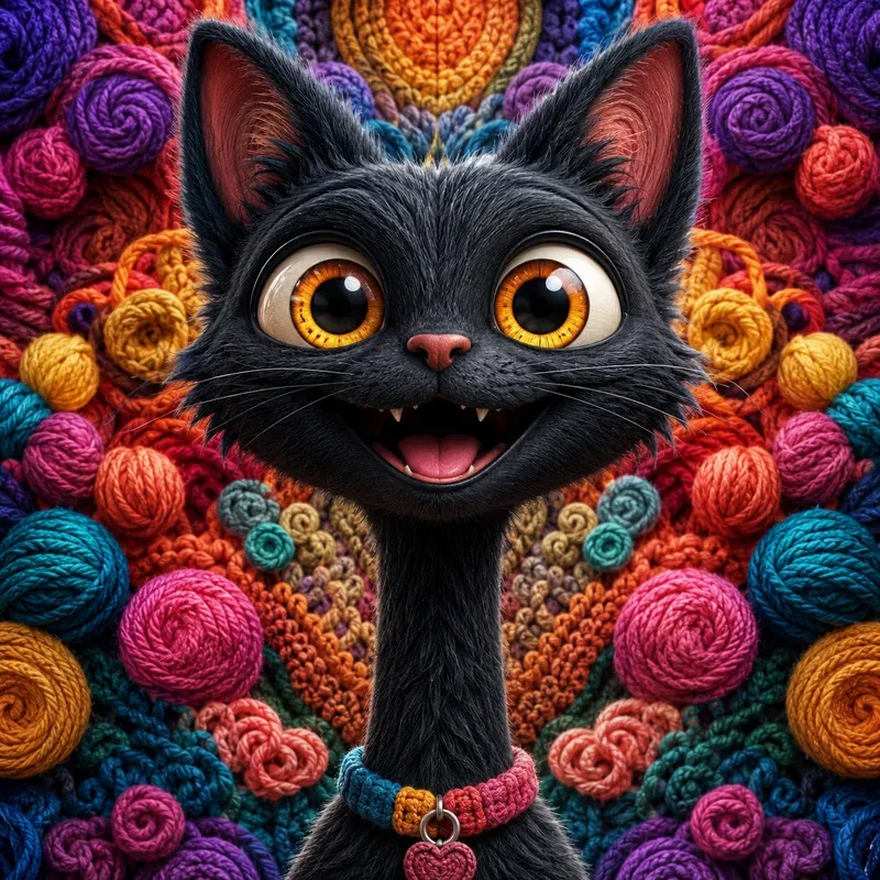 Whimsical Yarn Animal Portraits