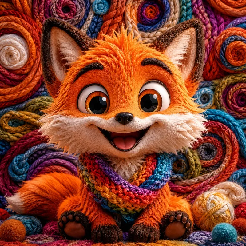 Whimsical Yarn Animal Portraits