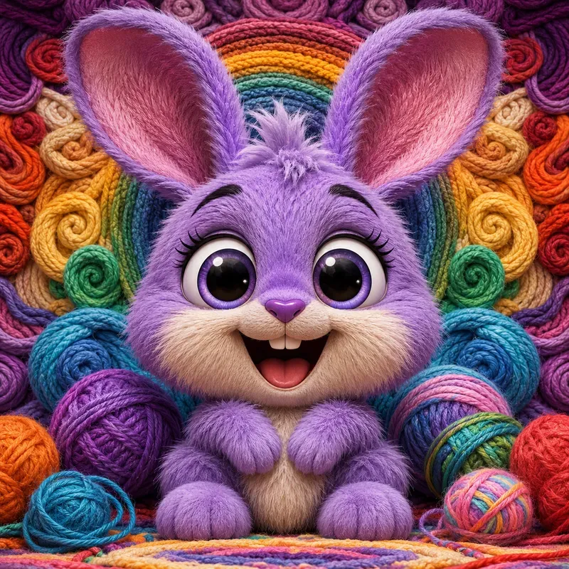 Whimsical Yarn Animal Portraits