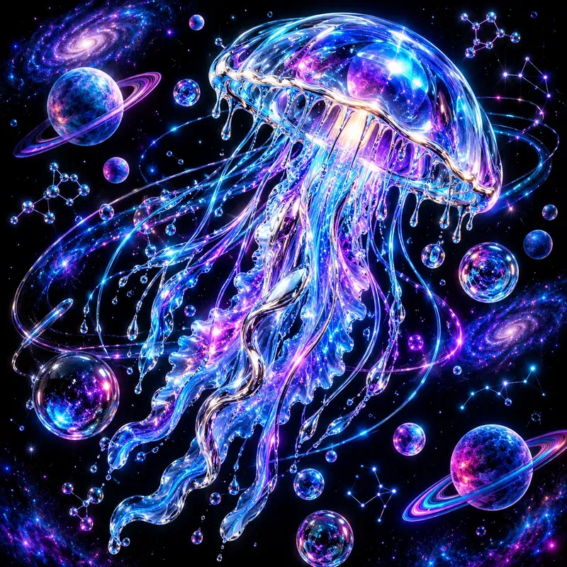 Liquid Chrome Cosmic Art