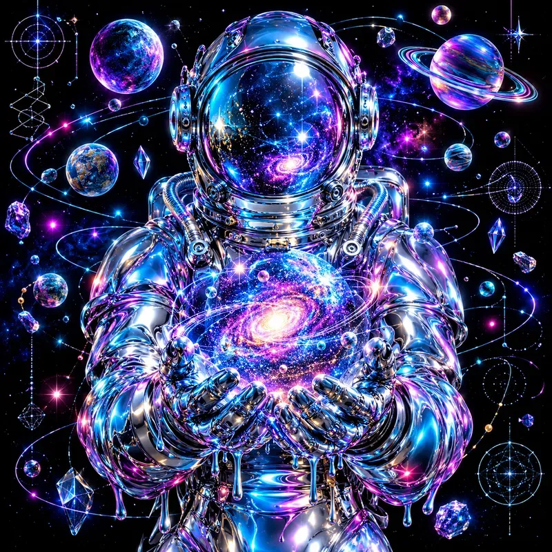 Liquid Chrome Cosmic Art