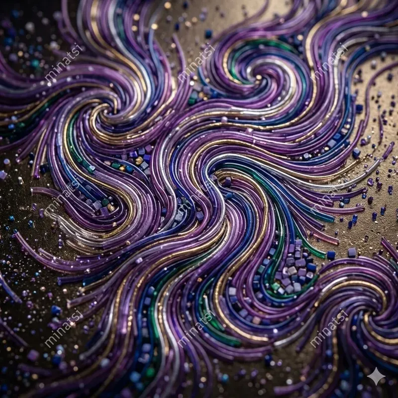 Jewelry Micromosaic Glass Wave Art
