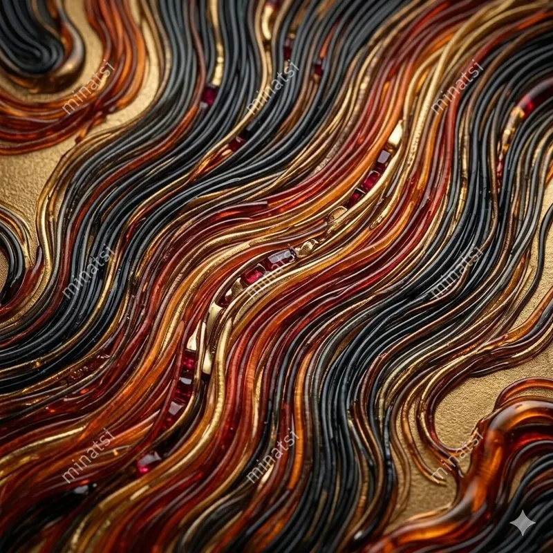 Jewelry Micromosaic Glass Wave Art