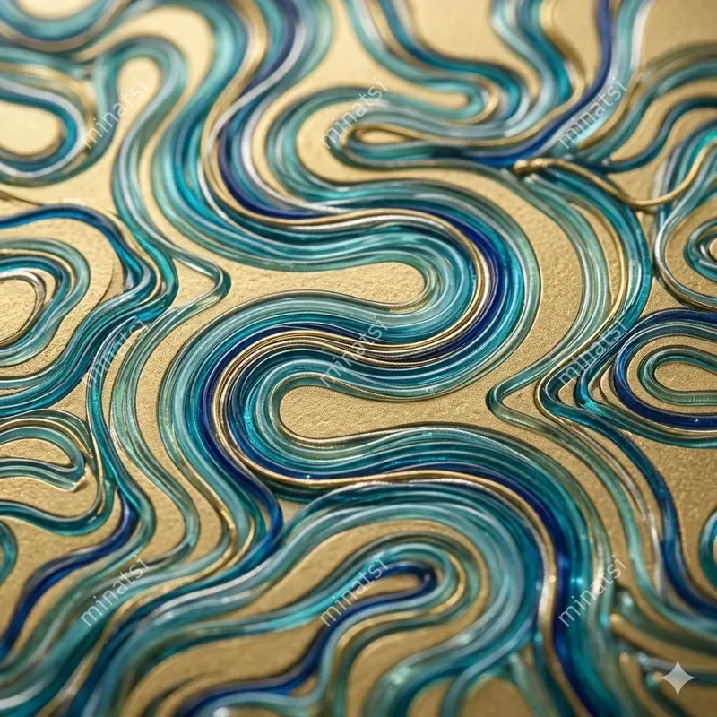Jewelry Micromosaic Glass Wave Art