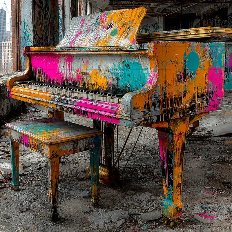 Photo Neon Paint Burst Graffiti
