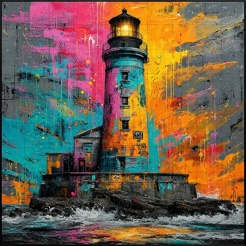 Photo Neon Paint Burst Graffiti