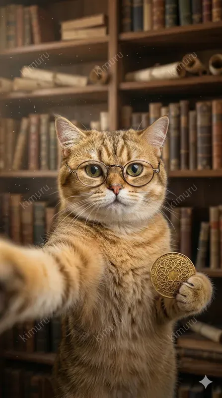 Funny Golden Cat Selfie Photography