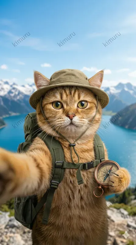 Funny Golden Cat Selfie Photography