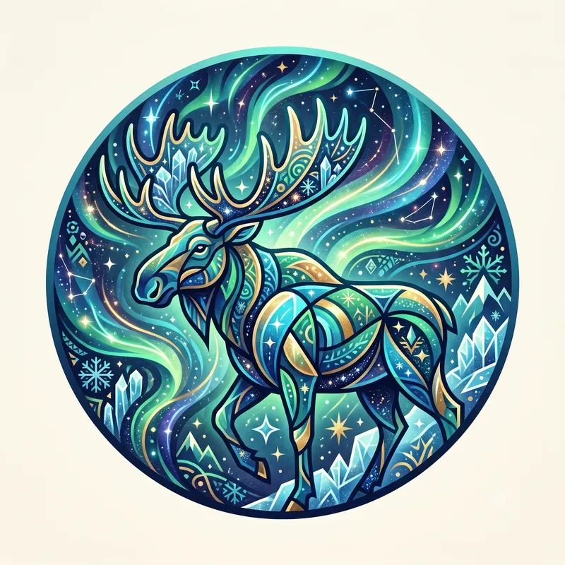 Modern Arctic Cosmic Creature Emblems