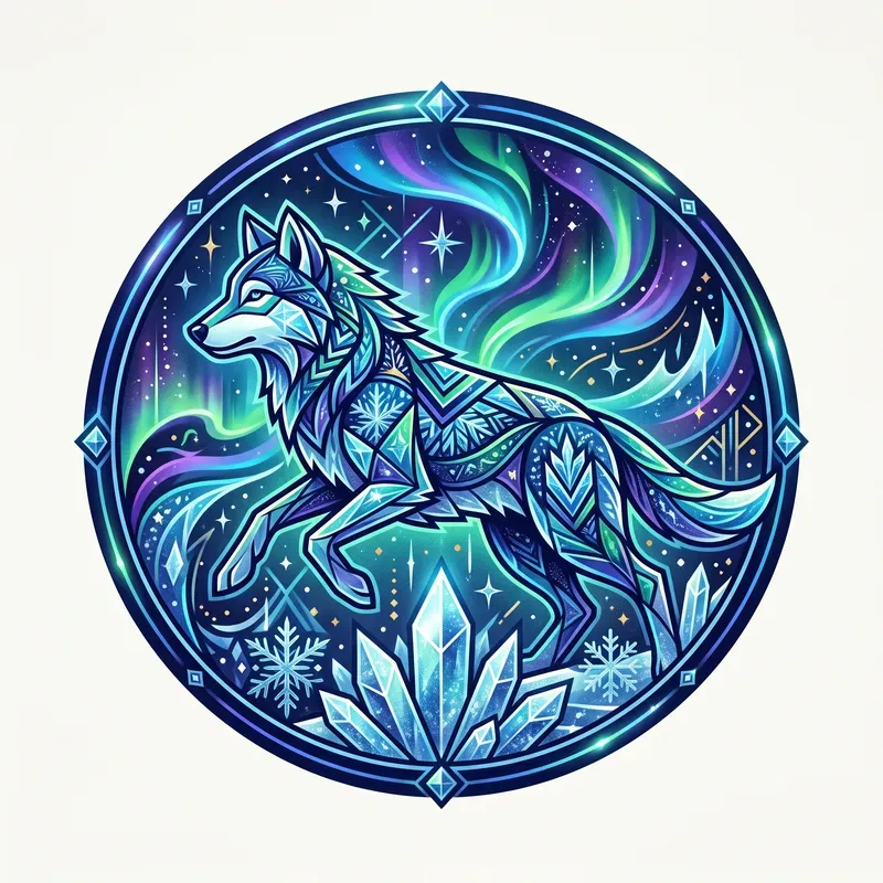 Modern Arctic Cosmic Creature Emblems