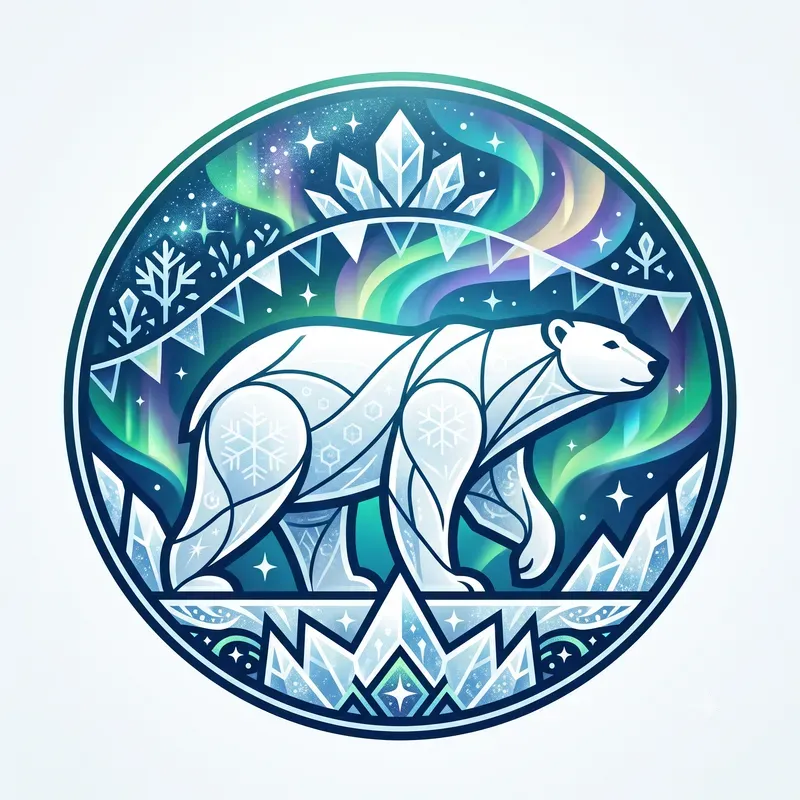 Modern Arctic Cosmic Creature Emblems