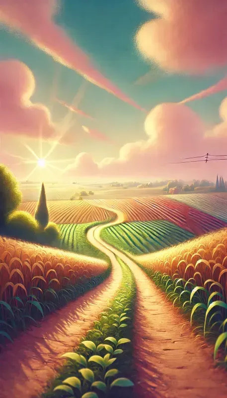 Pixarstyle Farmland Paths