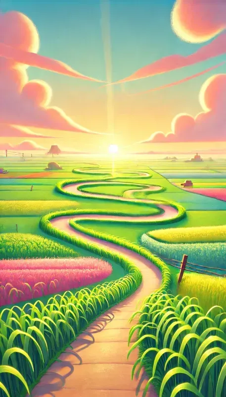 Pixarstyle Farmland Paths