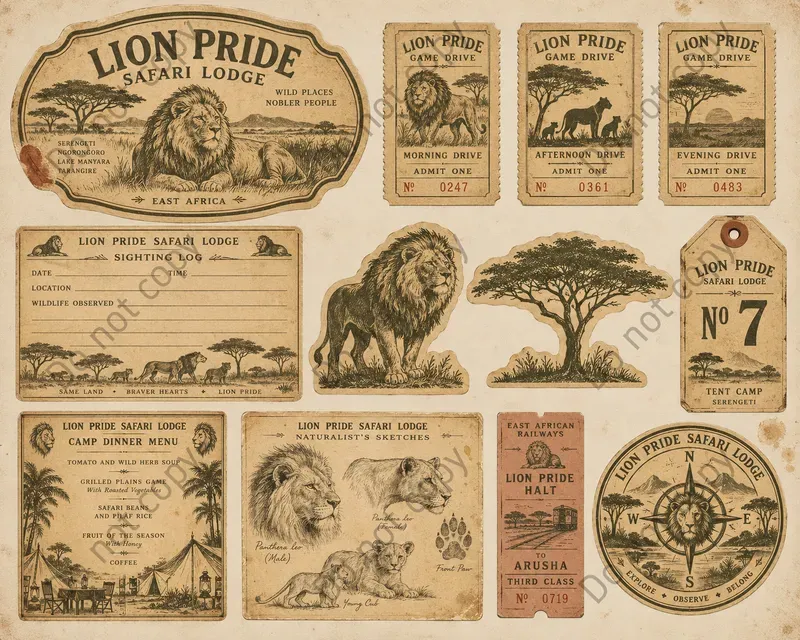 Safari Lodge Ephemera Sheets