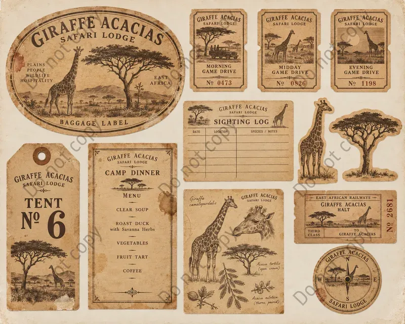 Safari Lodge Ephemera Sheets