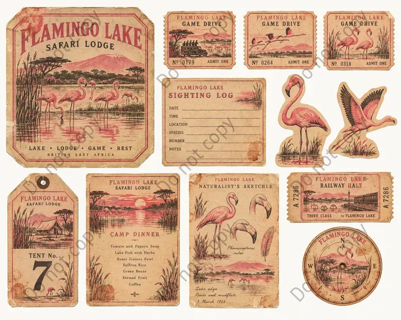 Safari Lodge Ephemera Sheets