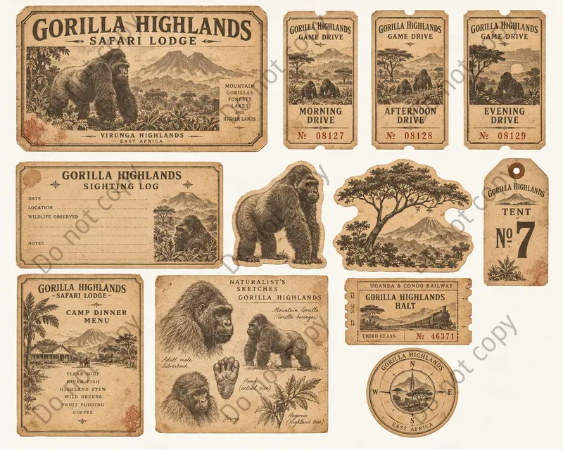 Safari Lodge Ephemera Sheets