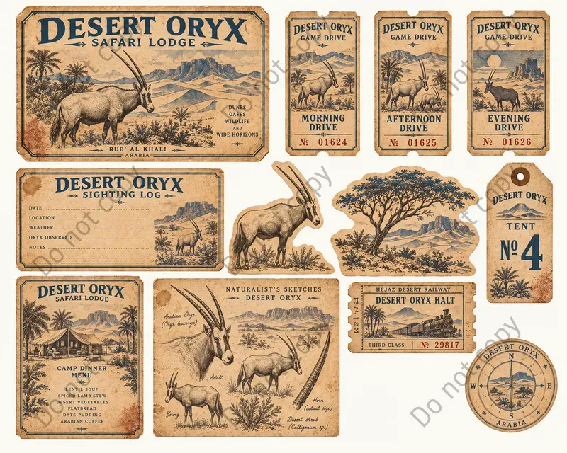 Safari Lodge Ephemera Sheets