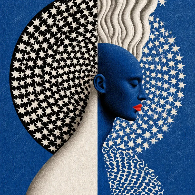 Graphic Cobalt Surrealism