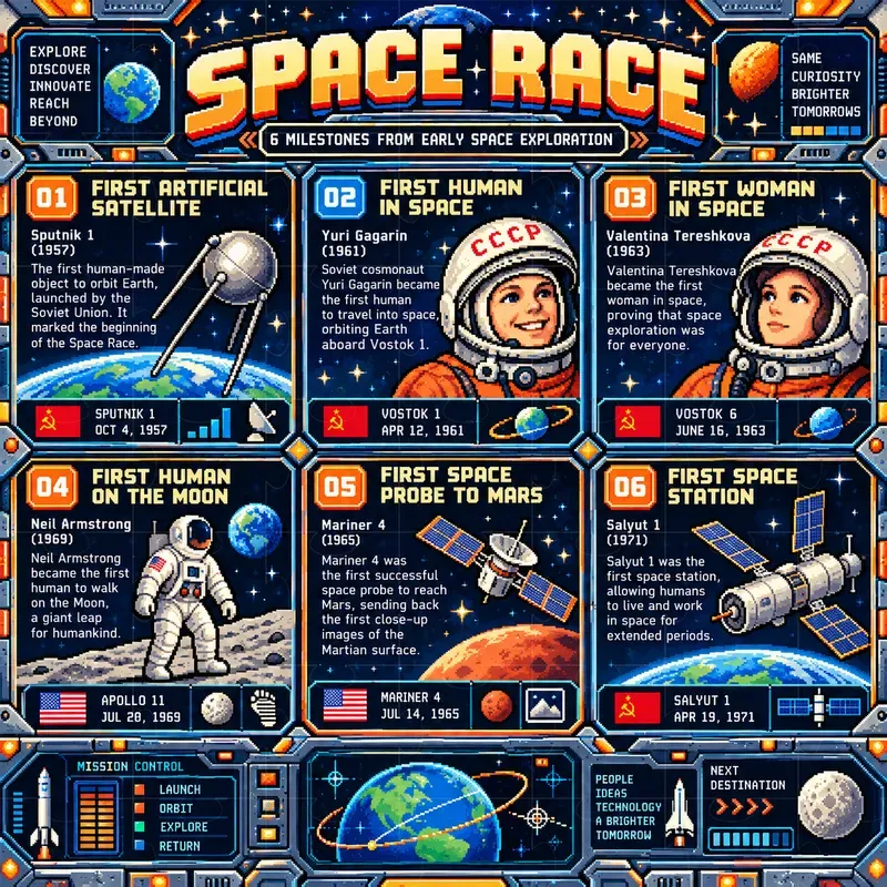 Retro Pixel Art Infographic Posters