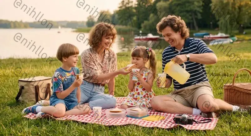 Retro 90s Family Lifestyle Stock Photos