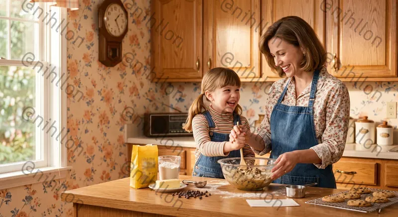 Retro 90s Family Lifestyle Stock Photos