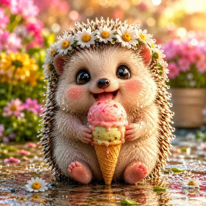 Cute 3D Baby Animals With Treats