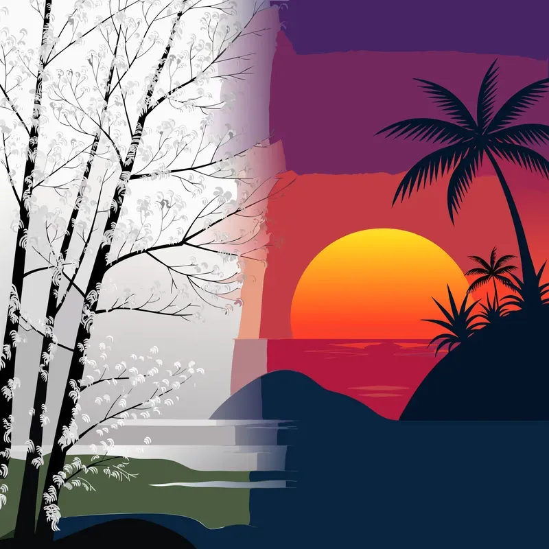 Customizable Splitscreen Season Vectors