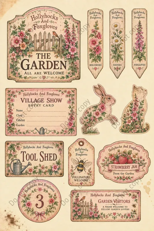 Cottage Garden Ephemera Sheets