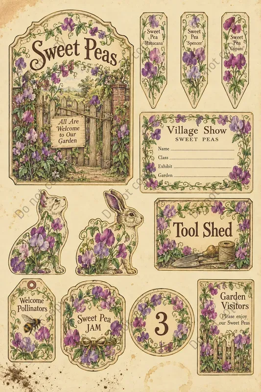 Cottage Garden Ephemera Sheets