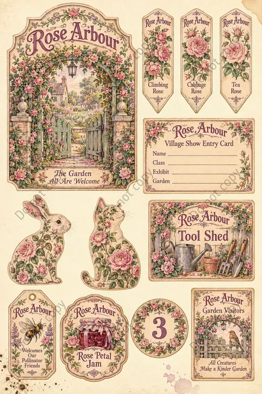 Cottage Garden Ephemera Sheets