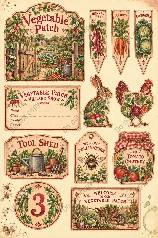 Cottage Garden Ephemera Sheets